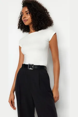 Trendyol Lichtgeel Premium Viscose/Zachte Stof Getailleerd/Past Het Lichaam Maan Mouw Flexibele Gebreide Blouse Twoss23Bz00992