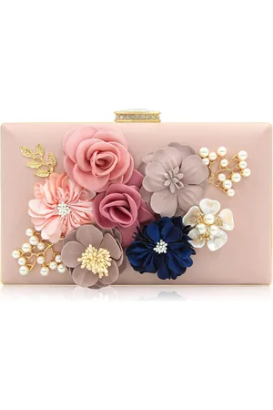 Merkloos Elegante Dames Clutch Tas - Bruiloft Avondtas - Bloemen Design