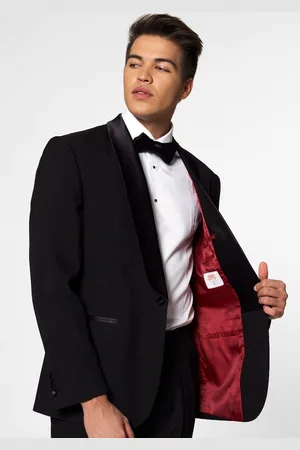OppoSuits Jet Set Black - Heren Tuxedo Smoking met Vlinderdas - Chique -