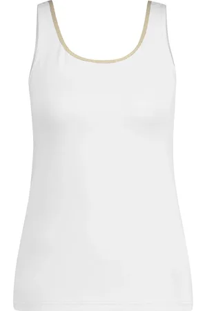 NUKUS De Top Juba in bruin is een mouwloze top die elegantie en comfort combineert