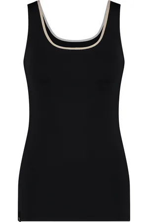 NUKUS De Top Juba in bruin is een mouwloze top die elegantie en comfort combineert