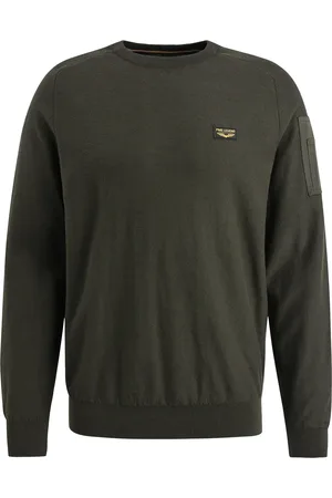 PME Legend™ Deze comfortabele American Classic trui met ronde hals en ribgebreide mouwboord is een veelzijdige toevoeging aan je garderobe