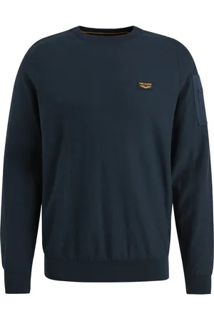 PME Legend™ Deze comfortabele American Classic trui met ronde hals en ribgebreide mouwboord is een veelzijdige toevoeging aan je garderobe