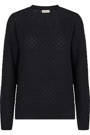 Freequent Deze pullover van is gemaakt van een fijngebreide stof met een diamantgebreid patroon