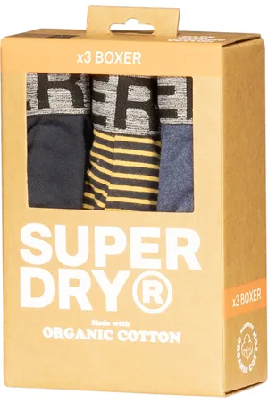 Superdry Ontdek de Boxer Triple-pack van , een stijlvol heren ondergoed met een effen en streep patroon