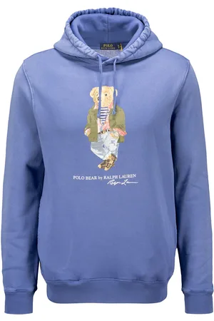 Ralph Lauren De long sleeve hoody sweatshirt van is een casual effen hoodie met ribgebreide mouwboorden en een capuchon met koord