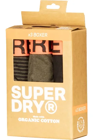 Superdry Ontdek de Boxer Triple-pack van , een stijlvol heren ondergoed met een effen en streep patroon