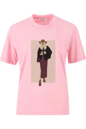 Enjoy Het T-shirt Print Rode Rok van is een casual dames T-shirt met een grafische print