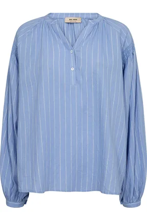Mos Mosh De Blouse Safi van is een casual dames blouse met een V-hals, lange mouwen en een losvallende pasvorm
