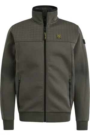 PME Legend™ De Sweatvest Spacer look van is een stijlvol heren sweatvest met een opstaande kraag en rits