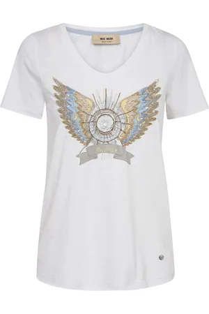 Mos Mosh Het T-shirt Getthi van is een casual dames t-shirt met een opvallende grafische print