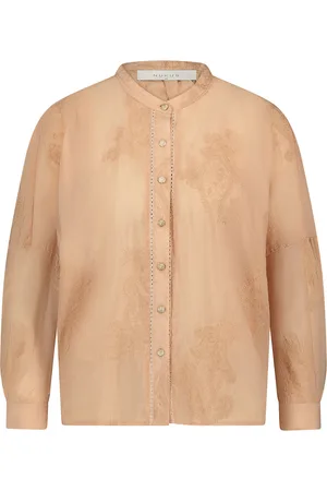 NUKUS De Rosan Blouse Embroidery van is een casual blouse met een opstaande kraag en lange mouwen