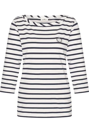 HV SOCIETY De Top Tracy van is een casual damestop met een boothals, regular pasvorm en driekwart mouwen