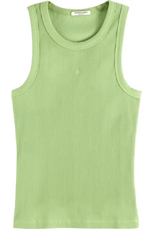 Scotch&Soda De Tanktop Rib van is een stijlvolle dames top mouwloos, perfect voor casual gelegenheden