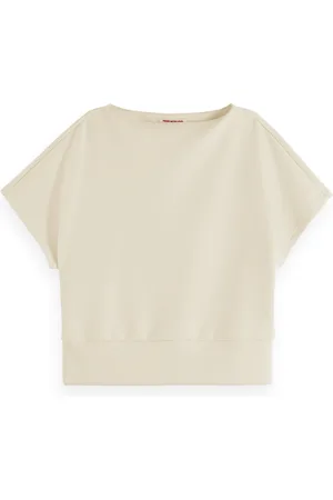 Scotch&Soda De Top van is een casual fit dames top met een ronde hals en korte mouwen