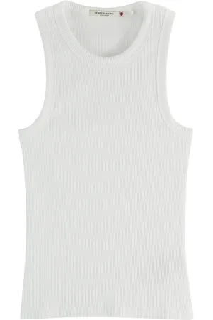 Scotch&Soda De Tanktop Racer van is een casual top met een ronde hals en slimfit pasvorm