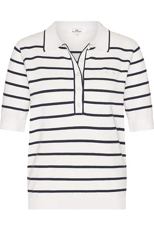 HV SOCIETY Top Jiska van is een casual dames top korte mouw met een stijlvolle polokraag en button down kraag