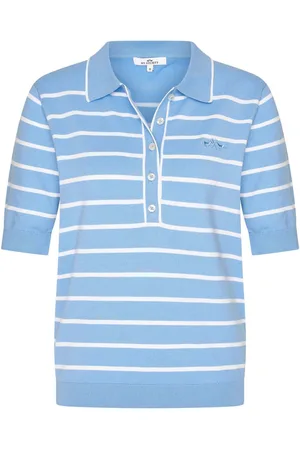HV SOCIETY Top Jiska van is een casual dames top korte mouw met een stijlvolle polokraag en button down kraag