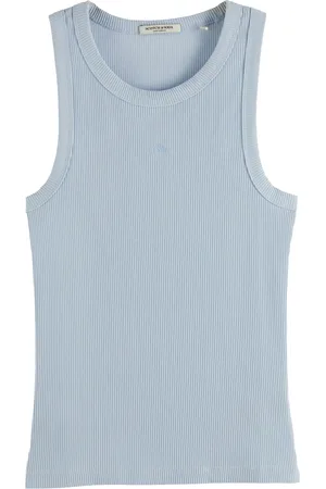 Scotch&Soda De Tanktop Rib van is een stijlvolle dames top mouwloos, perfect voor casual gelegenheden