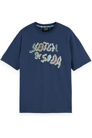 Scotch&Soda Het T-shirt Artwork van is een casual heren t-shirt met een ronde hals en grafisch patroon
