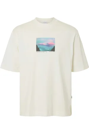 SELECTED T-shirt Relaxvis Print van is een casual heren T-shirt met een grafische print