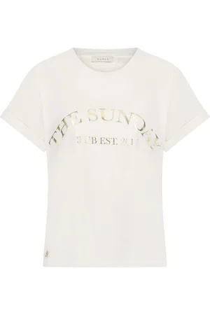 NUKUS Het Meike Shirt The Sunday van is een casual dames T-shirt met korte mouwen en een ronde hals