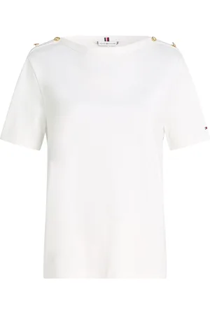 Tommy Hilfiger Het T-shirt Stripe Gold van is een stijlvol dames t-shirt met een minimalistisch design