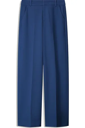 POM Amsterdam De Pantalon Wide Leg Sapphire Blue van is een stijlvolle lange broek met een business uitstraling