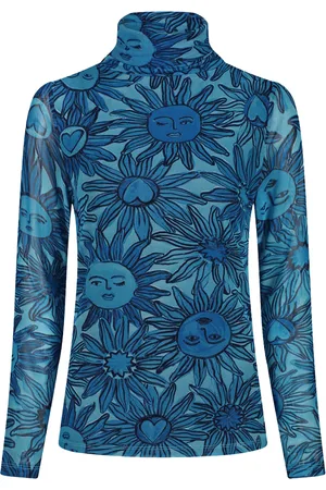 Fabienne Chapot De Jane Top van is een dames longsleeve met een col en lange mouwen, ontworpen met een levendig bloemenpatroon