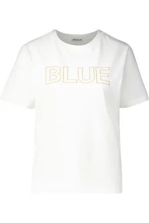 Anna Het T-shirt Logo van is een casual dames t-shirt met een ronde hals en korte mouwen