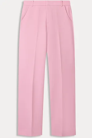 POM Amsterdam De Pantalon Wide Leg van is een stijlvolle pantalon met een rechte pasvorm en effen patroon