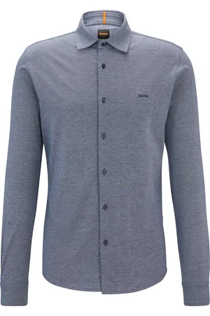HUGO BOSS Het Overhemd MySoft van is een stijlvol heren overhemd lm met een effen patroon