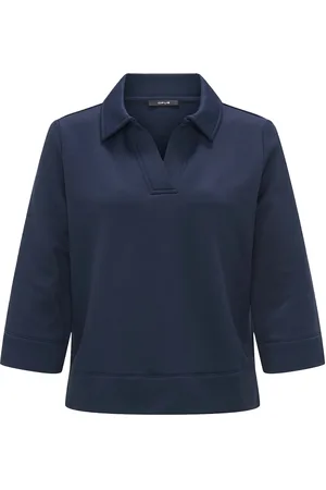 Opus De Sweater Gonut van is een stijlvolle casual sweater met 3 kwart mouwen en een effen patroon