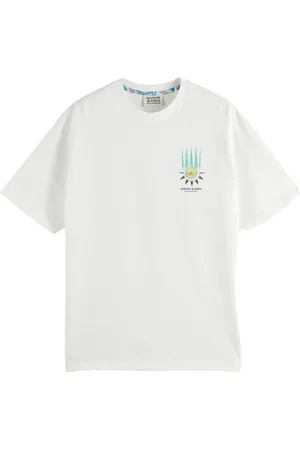 Scotch&Soda Het T-shirt Front and Back Artwork van is een casual heren t-shirt met een ronde hals en een relaxed pasvorm