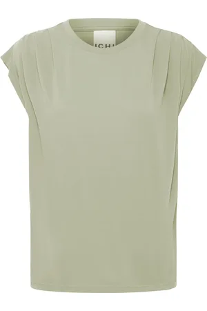 Ichi Het T-shirt Lisken van is een minimalistisch dames T-shirt met een ronde halslijn en een boxy fit
