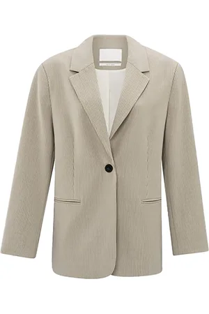 YAYA De Blazer Pistripe van is een stijlvolle dames blazer met een opstaande kraag en praktische zakken aan de voorzijde
