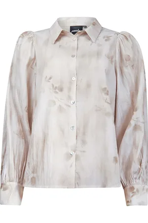 Poools De Blouse print van is een casual blouse met een spreidkraag en lange mouwen