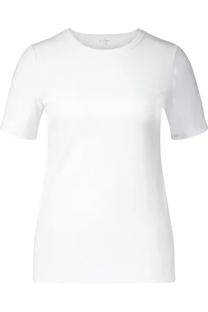 YAYA Het Crewneck T-shirt, een casual dames top met korte mouw, heeft een ronde hals en een effen patroon