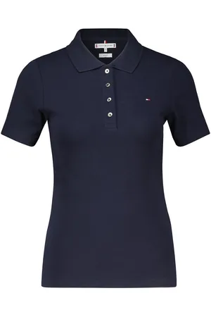 Tommy Hilfiger Deze klassieke polo van piqué stretchkatoen combineert een casual look met een luxe feel