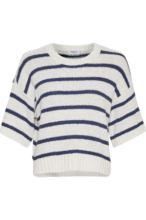 MSCH De Pullover Hannalie van is een casual dames top met een stijlvolle ronde hals en een cropped fit