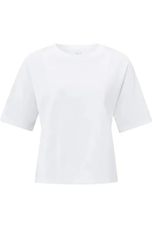 YAYA Het Heavy t-shirt with seam detail van biedt een minimalistische stijl met een ronde hals en korte mouwen