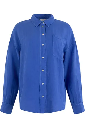 Anna Blouse Loisa van is een stijlvolle dames blouse met lange mouwen, een button down kraag en een effen patroon