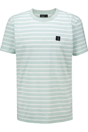 Butcher of Blue Het T-shirt Classic Stripe van is een casual heren T-shirt met een ronde hals en korte mouwen