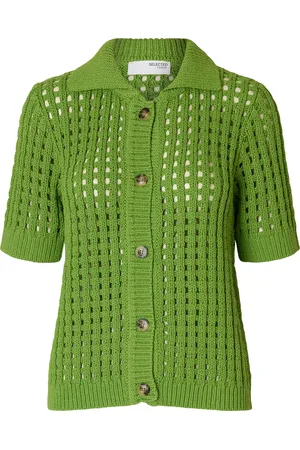 SELECTED Vest Ellen van is een elegant dames vest, gemaakt van katoen met een gaatjespatroon