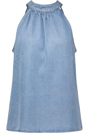 beaumont De top van is een casual dames blouse met een halternek en losse pasvorm