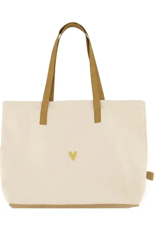 Zusss De linnen tas hartje van is een stijlvolle dames tas met een charmant hartjespatroon