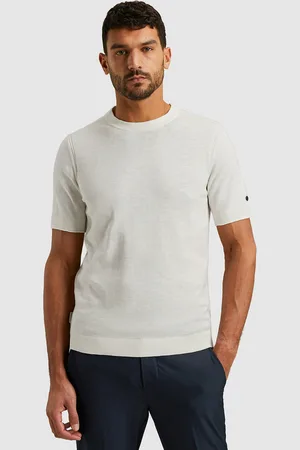 Cast Iron Het T-shirt van biedt een minimalistisch design met een ronde hals en korte mouwen