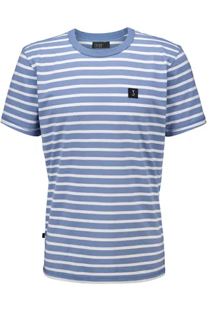 Butcher of Blue Het T-shirt Classic Stripe van is een casual heren T-shirt met een ronde hals en korte mouwen