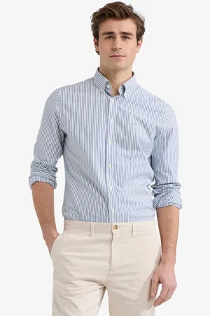 McGregor Het Overhemd Oxford Big Stripe van Mc Gregor is een stijlvol business overhemd met een button down kraag en lange mouwen