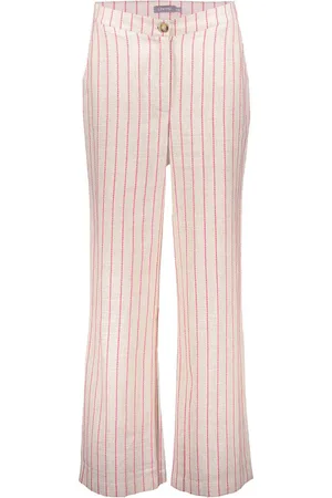 Geisha De Pantalon van is een stijlvolle dames lange broek met een wijde pijp en een opvallend streeppatroon